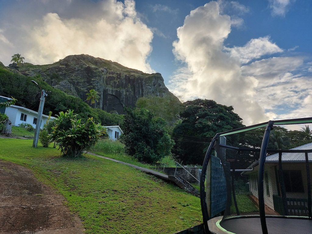 Probably the best view from a porch in the world (Pitcairn island)